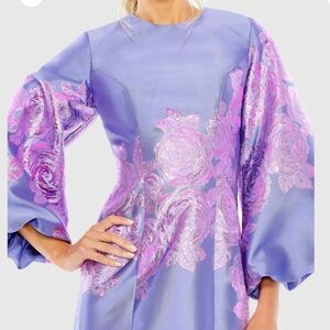 Mac Duggal Purple and Pink Floral Mini Dress